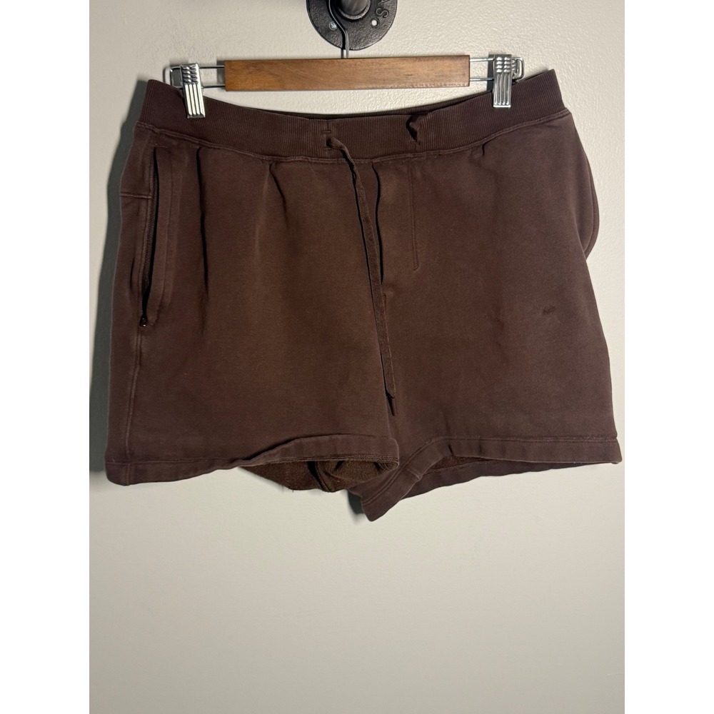 Lululemon City Sweat Short Java Brown Mens Size Medium Cotton Blend French Terry